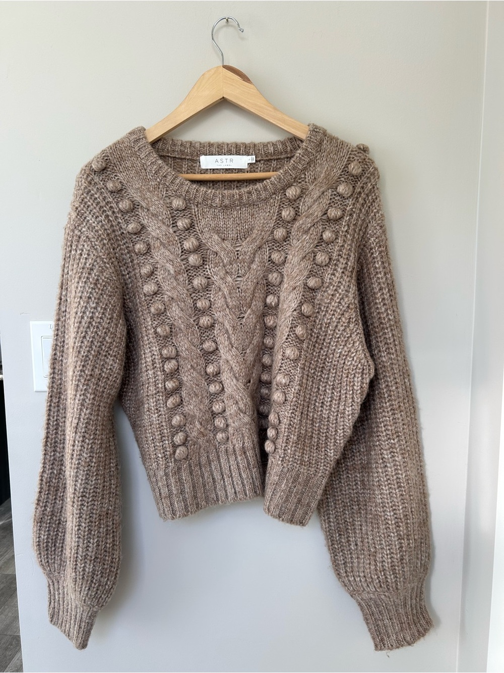 ASTR Chunky Bobble Knit Sweater - Taupe